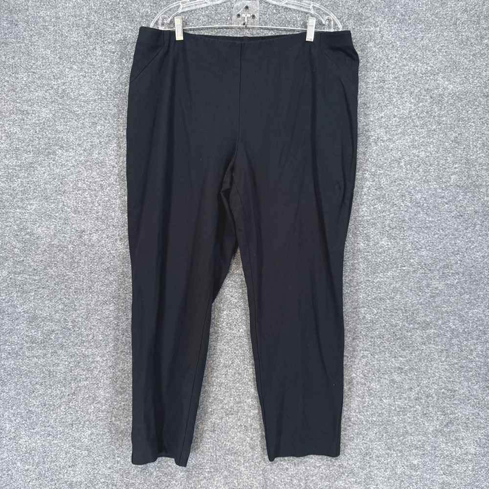 J.Jill Ponte Slim Leg Pants Womens XL Black Stretch Pull On Trousers Minimalist